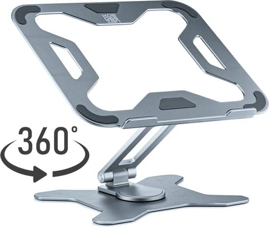 Kos Design – In hoogte verstelbare Laptop standaard – 360* Draaibaar. 360 graden verstelbaar
