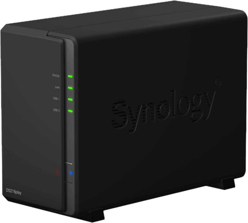 Synology DS218play – NAS – Barebone – 0 TB. Krachtige 1.4Ghz Quad-Core