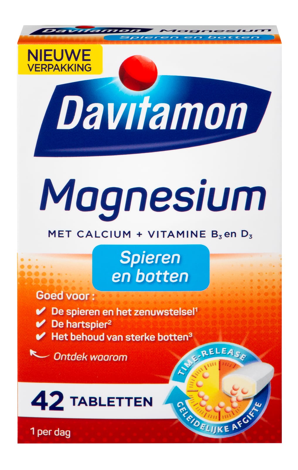 Davitamon Magnesium voor Spieren en Botten Tabletten 42TB. Zeer goed beoordeeld