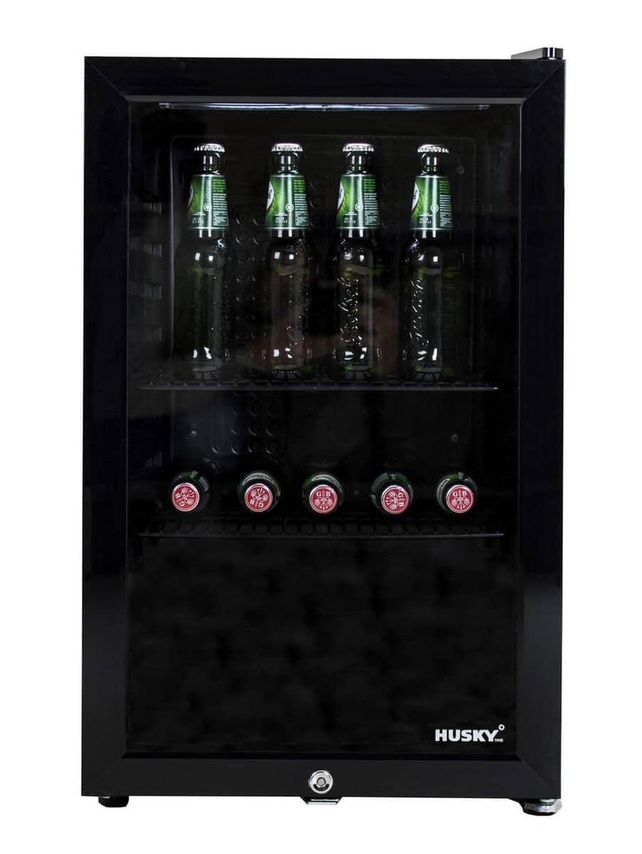 Husky KK70-BK-NL-HU – Mini koelkast – 71 Liter. Zwart met glasdeur