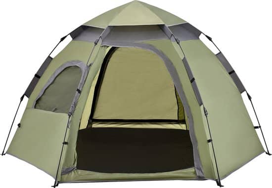 Tent Nybro automatisch 240x205x140 cm donkergroen. Ruime pop-up tent