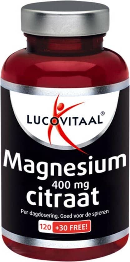 Lucovitaal Magnesium Citraat 400mg Tabletten 150TB. Dag dosering 2 tabletten