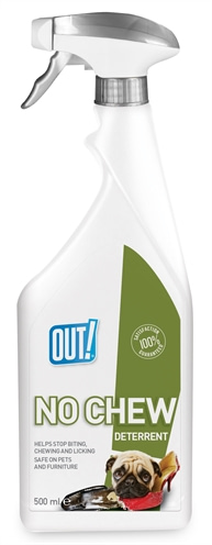 Anti bijt – No chew deterrent spray (500 ML) – Out!. Speciaal voor overmatig likken
