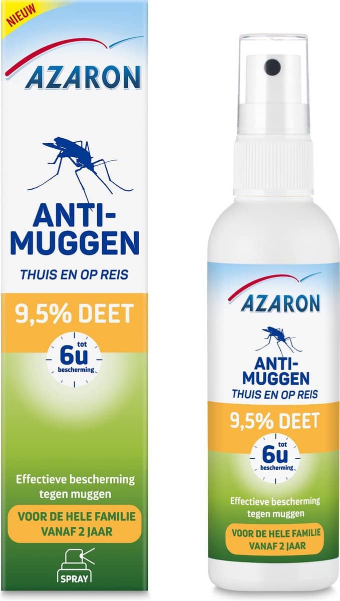 Azaron 9,5% DEET Muggenspray – Anti-Muggen . Te gebruiken vanaf 2 jaar