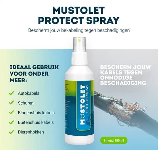 Mustolet Protect Spray – Anti-Marterspray. Ook geschikt voor dierenhokken