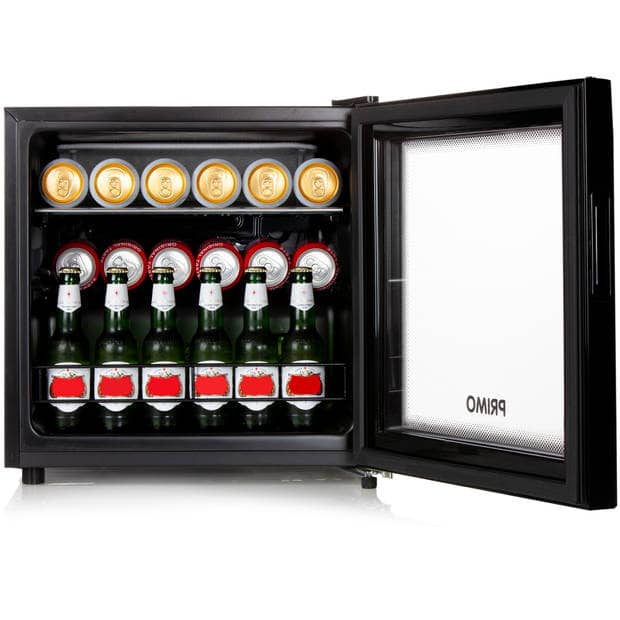 PRIMO PR127BC Minibar – Kleine Koelkast – Glazen Deur. Compacte glasdeur koelkast