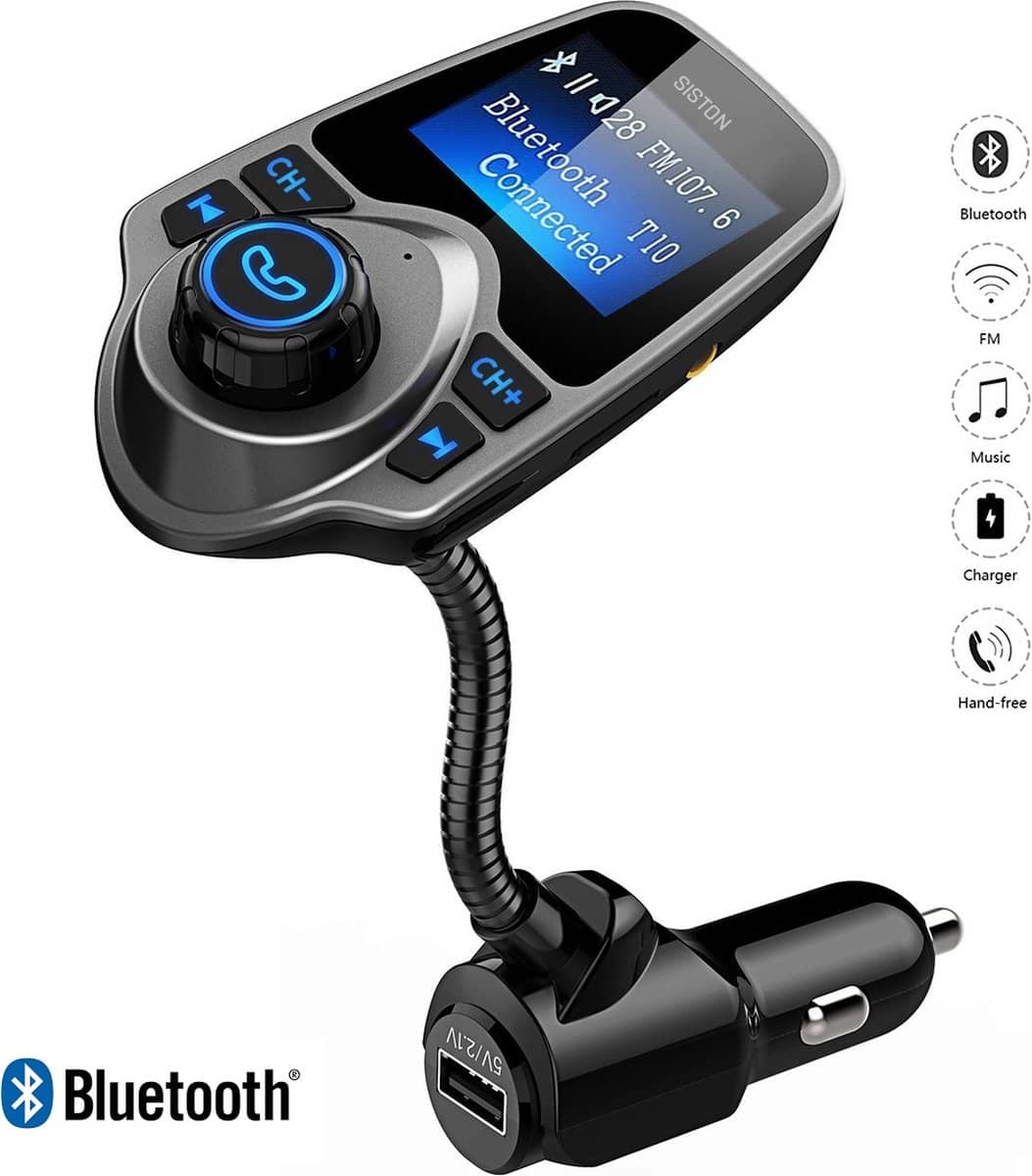 Bluetooth FM Transmitter. Ook voor muziek en opladen