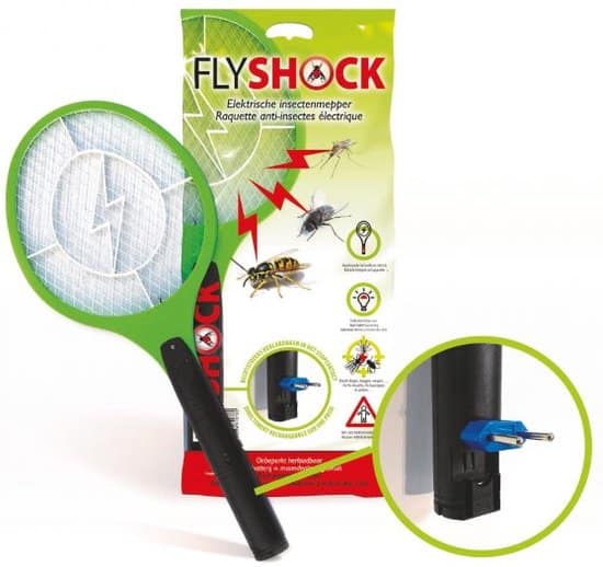 Oplaadbare elektrische vliegenmepper Fly Shock. Oplaadbare vliegenmepper