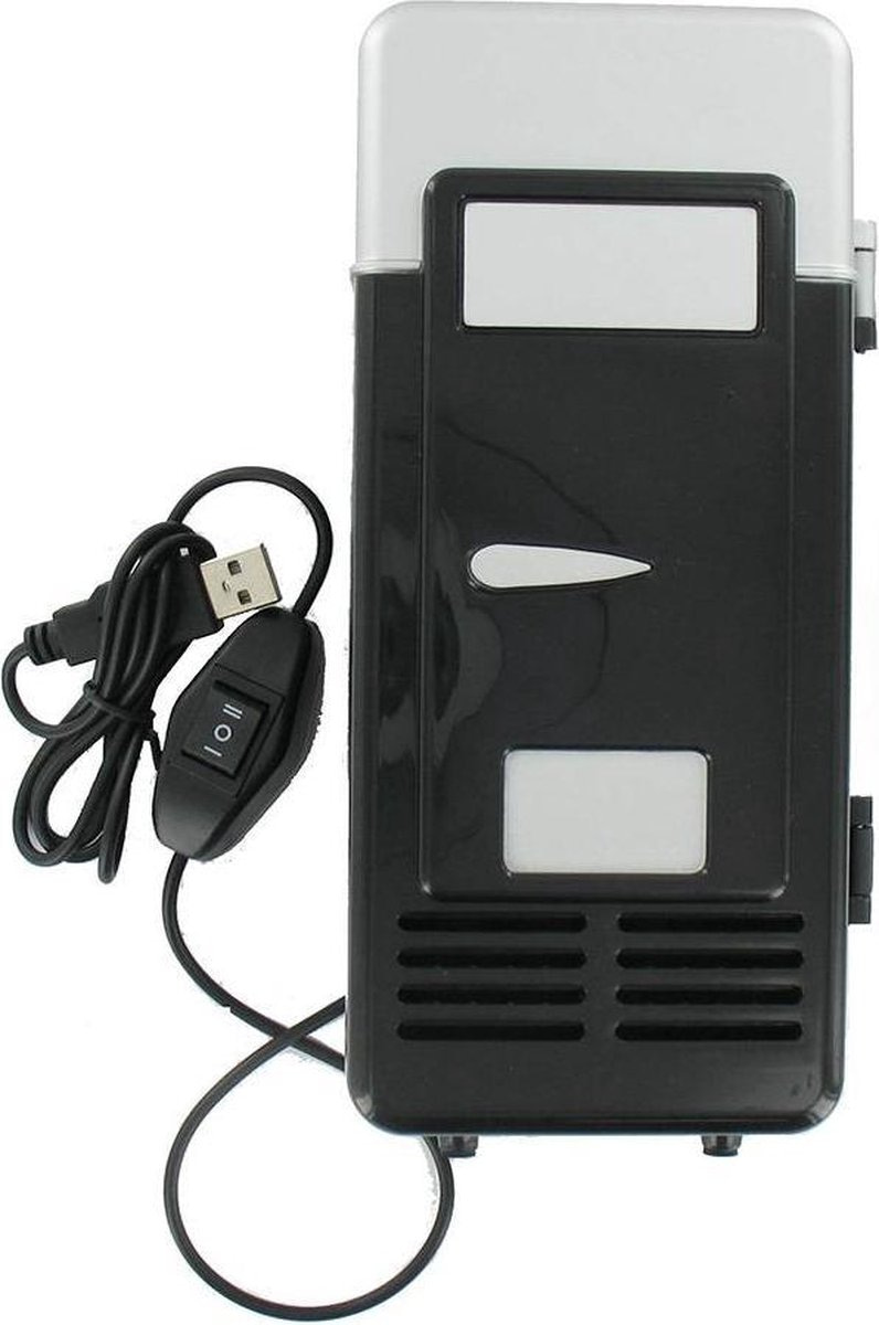 Dolphix – USB Mini Koelkast voor 1 Blikje – Zwart. Altijd een koud drankje