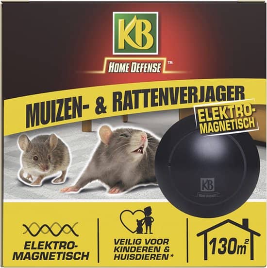 KB Home Defense Ratten- en Muizenverjager – Elektromagnetisch – 130m2 bereik . Werkt met een magnetisch veld