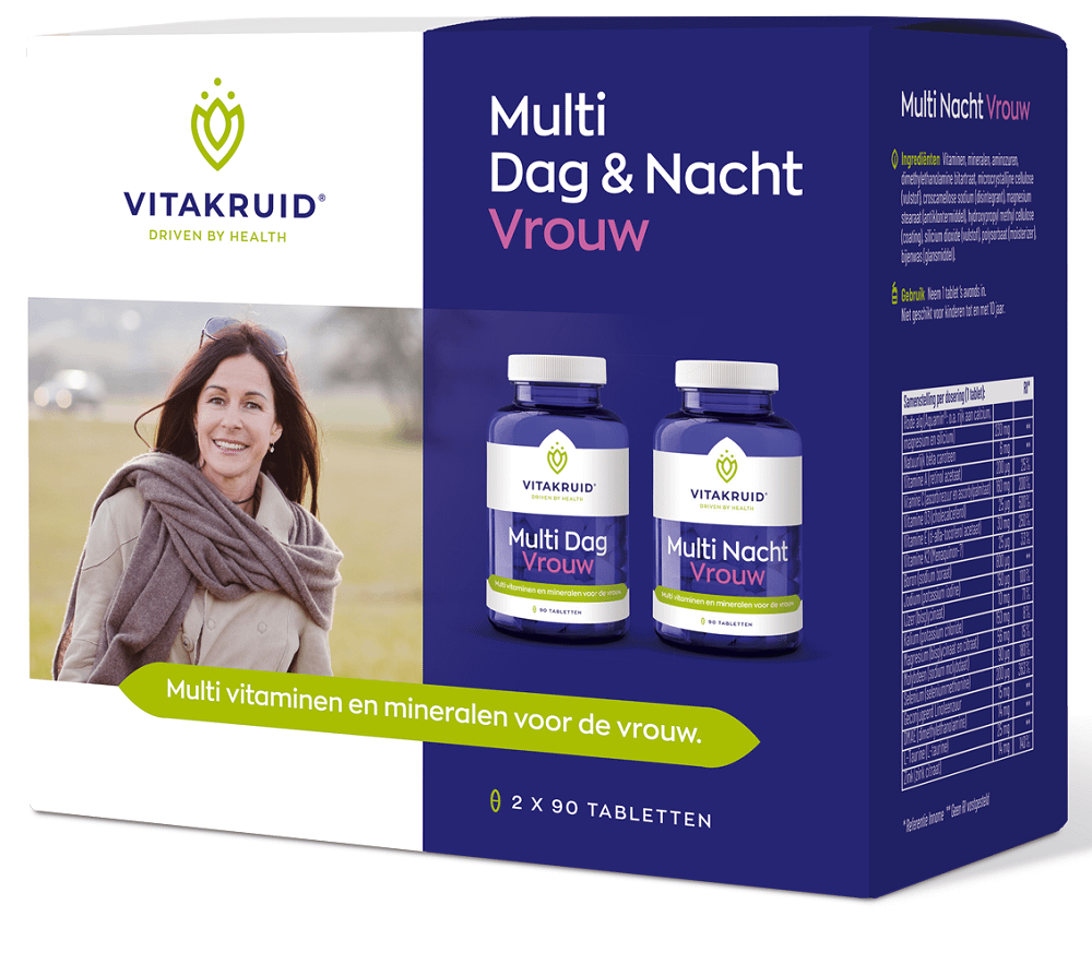 Vitakruid Multi Dag &amp; Nacht Vrouw Tabletten 2x90st 180TB. Grootverpakking voordeel