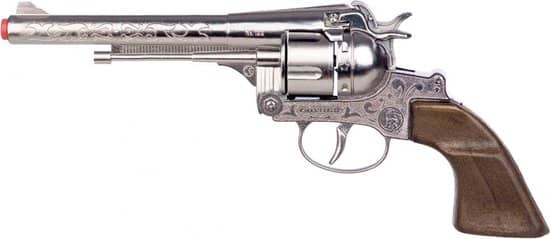 Gonher Speelgoed Revolver Cowboy 12 Schots Staal Zilver. Een echte grote revolver