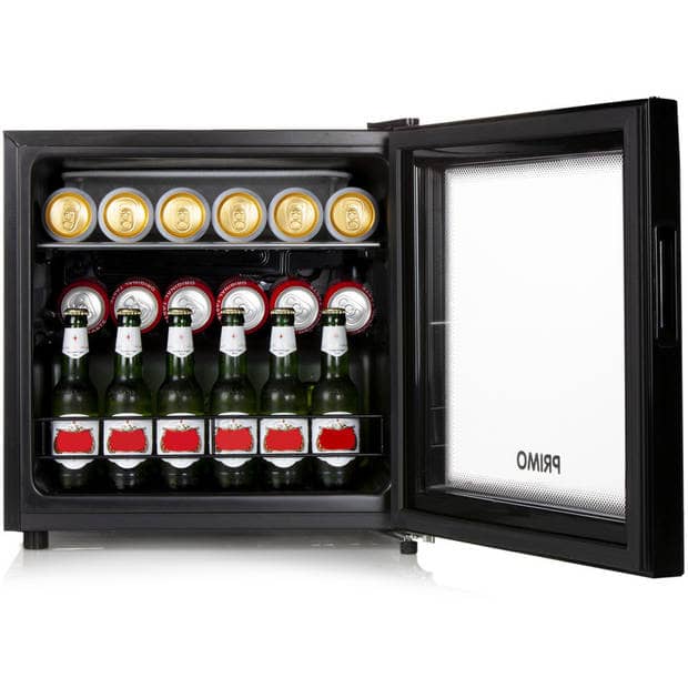 PRIMO PR127BC Minibar – Kleine Koelkast – Glazen Deur. Compacte glasdeur koelkast
