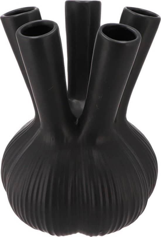 Zwarte vaas – Tulpenvaas – Toetervaas – 17×20 cm . Prachtige zwarte tulpenvaas