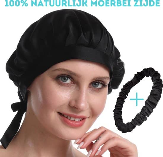 Zijden slaapmuts – Bonnet – 100% silk bonnet. One size fits all