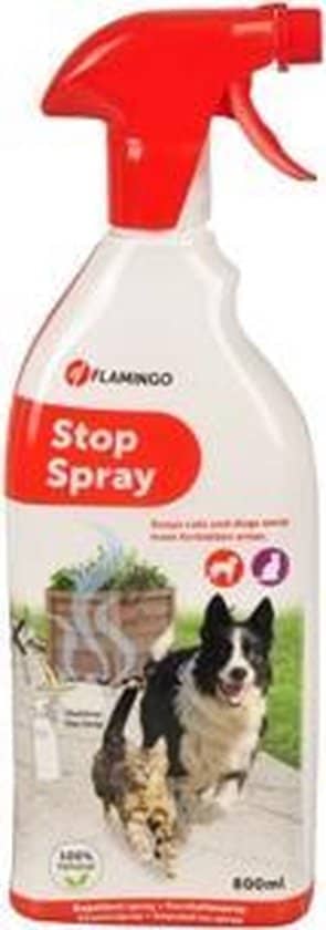 Stop spray tegen plassen van honden 800 ml antiplas. Voor buitengebruik